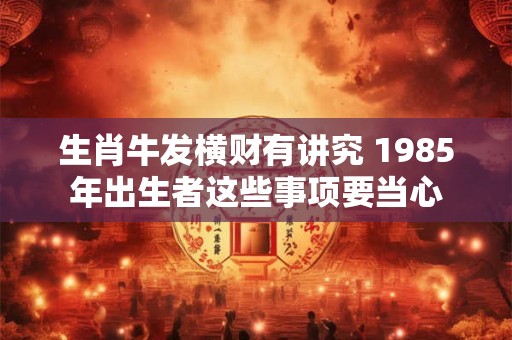 生肖牛发横财有讲究 1985年出生者这些事项要当心