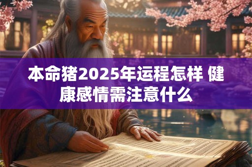 本命猪2025年运程怎样 健康感情需注意什么