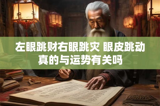 左眼跳财右眼跳灾 眼皮跳动真的与运势有关吗