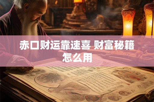 赤口财运靠速喜 财富秘籍怎么用