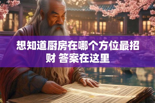想知道厨房在哪个方位最招财 答案在这里