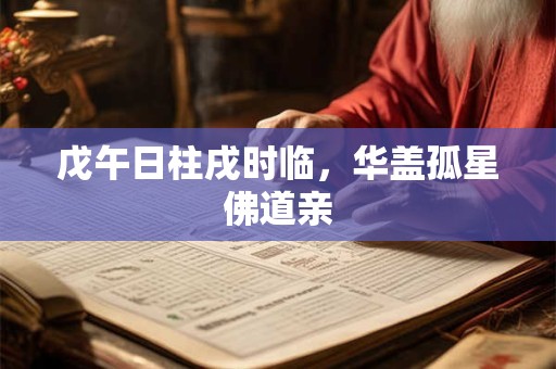 戊午日柱戌时临，华盖孤星佛道亲