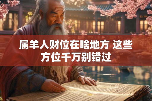 属羊人财位在啥地方 这些方位千万别错过