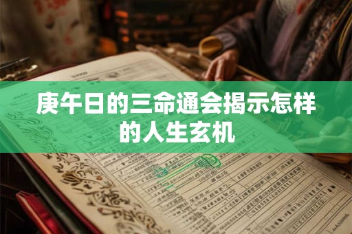 庚午日的三命通会揭示怎样的人生玄机