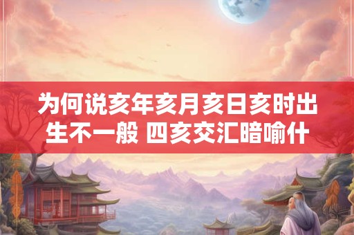 为何说亥年亥月亥日亥时出生不一般 四亥交汇暗喻什么命理