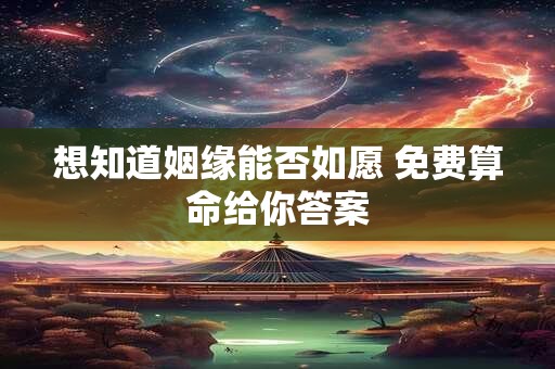 想知道姻缘能否如愿 免费算命给你答案