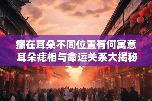 痣在耳朵不同位置有何寓意 耳朵痣相与命运关系大揭秘