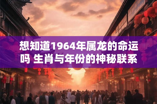 想知道1964年属龙的命运吗 生肖与年份的神秘联系 想知道1964年属龙的命运吗 生肖与年份的神秘联系