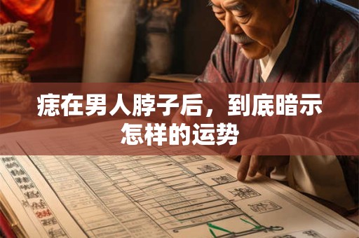 痣在男人脖子后，到底暗示怎样的运势