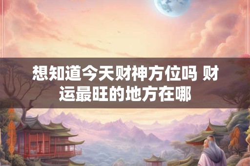 想知道今天财神方位吗 财运最旺的地方在哪
