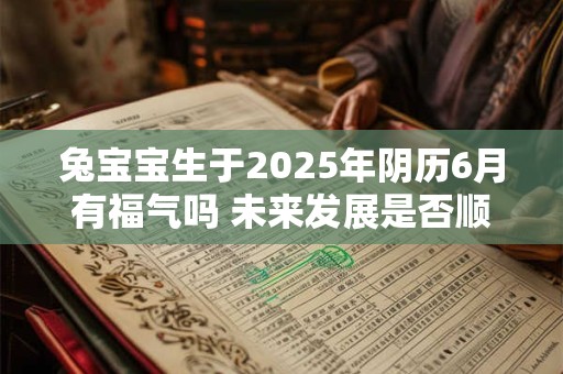 兔宝宝生于2025年阴历6月有福气吗 未来发展是否顺利