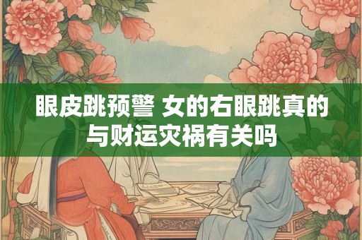 眼皮跳预警 女的右眼跳真的与财运灾祸有关吗