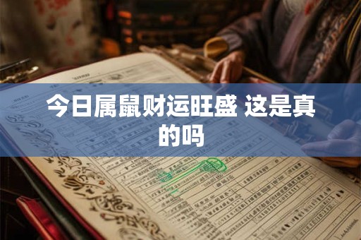 今日属鼠财运旺盛 这是真的吗