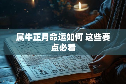 属牛正月命运如何 这些要点必看