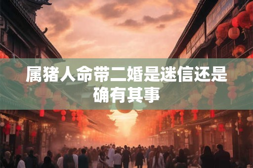 属猪人命带二婚是迷信还是确有其事