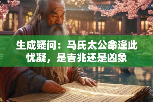 生成疑问：马氏太公命逢此忧凝，是吉兆还是凶象