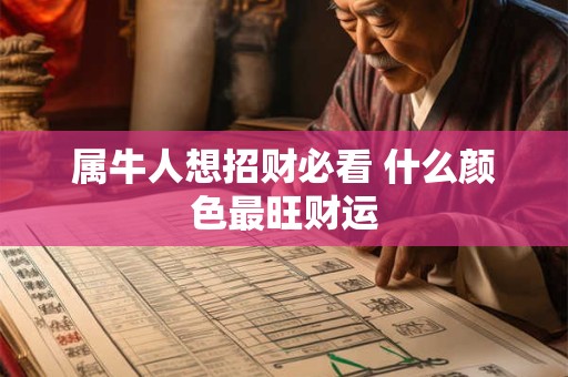 属牛人想招财必看 什么颜色最旺财运
