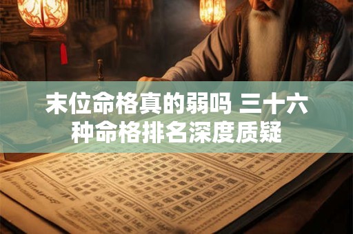末位命格真的弱吗 三十六种命格排名深度质疑