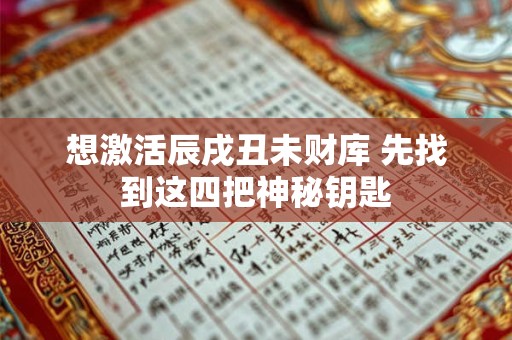 想激活辰戌丑未财库 先找到这四把神秘钥匙