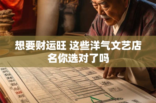 想要财运旺 这些洋气文艺店名你选对了吗