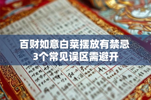 百财如意白菜摆放有禁忌 3个常见误区需避开