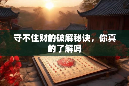 守不住财的破解秘诀，你真的了解吗