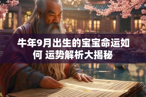 牛年9月出生的宝宝命运如何 运势解析大揭秘