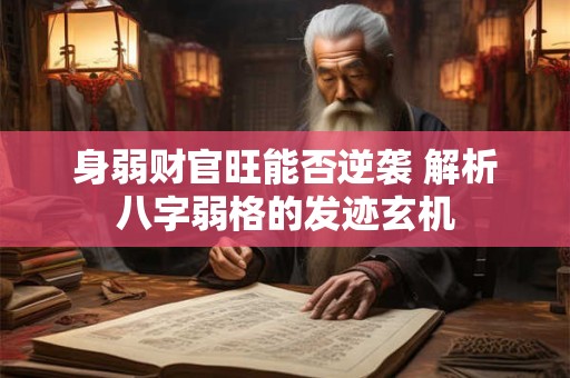 身弱财官旺能否逆袭 解析八字弱格的发迹玄机