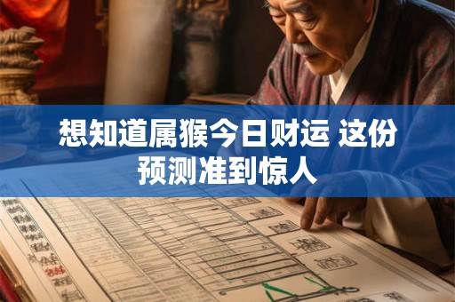 想知道属猴今日财运 这份预测准到惊人