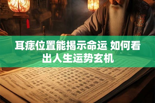 耳痣位置能揭示命运 如何看出人生运势玄机