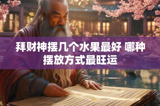 拜财神摆几个水果最好 哪种摆放方式最旺运