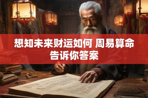 想知未来财运如何 周易算命告诉你答案