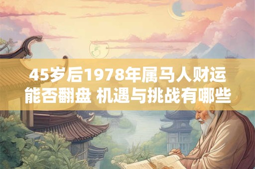 45岁后1978年属马人财运能否翻盘 机遇与挑战有哪些