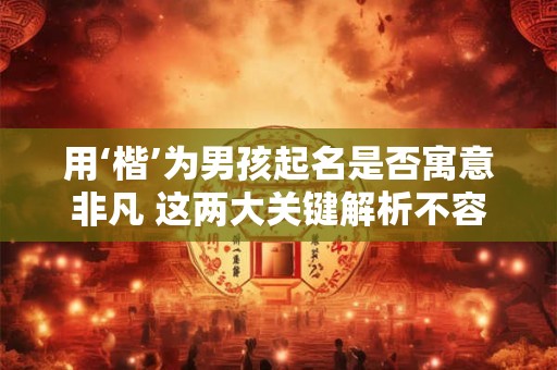 用‘楷’为男孩起名是否寓意非凡 这两大关键解析不容错过