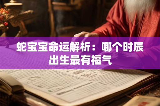 蛇宝宝命运解析：哪个时辰出生最有福气