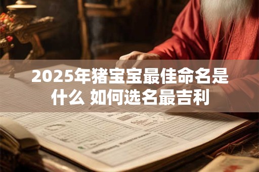 2025年猪宝宝最佳命名是什么 如何选名最吉利