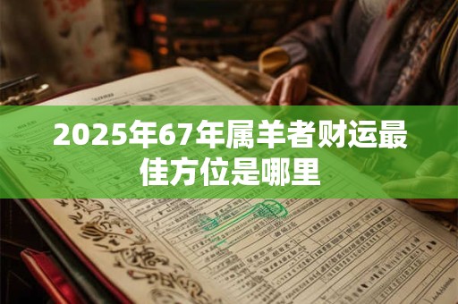 2025年67年属羊者财运最佳方位是哪里