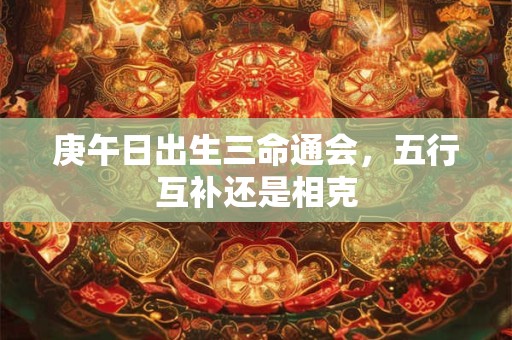 庚午日出生三命通会，五行互补还是相克