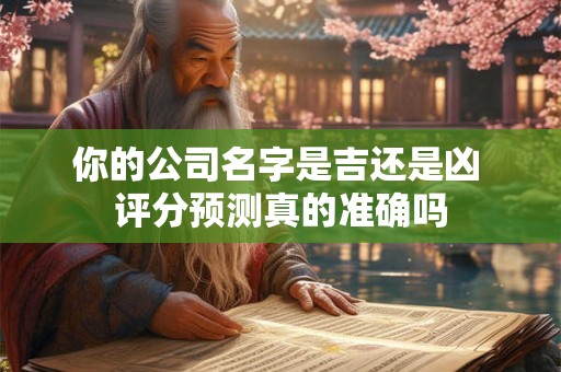 你的公司名字是吉还是凶 评分预测真的准确吗