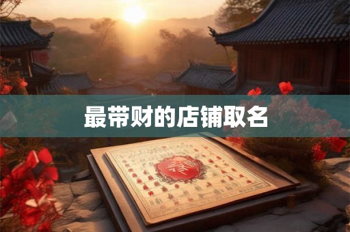 最带财的店铺取名