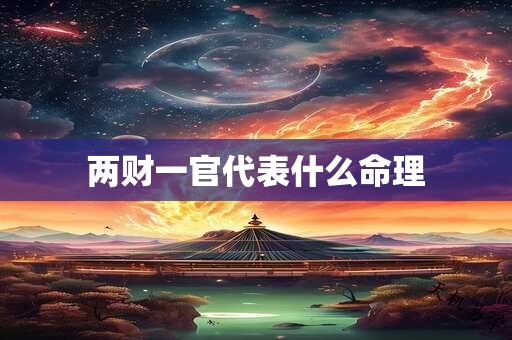 两财一官代表什么命理