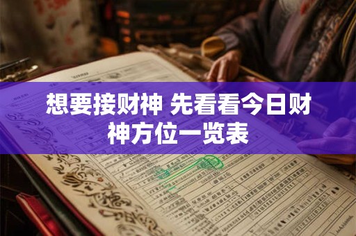 详细阅读:想要接财神 先看看今日财神方位一览表 想要接财神 先看看今日财神方位一览表