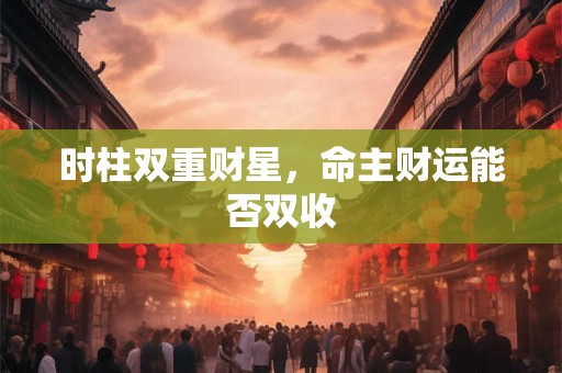 时柱双重财星，命主财运能否双收