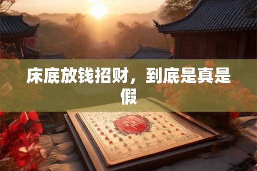 床底放钱招财，到底是真是假