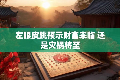 左眼皮跳预示财富来临 还是灾祸将至