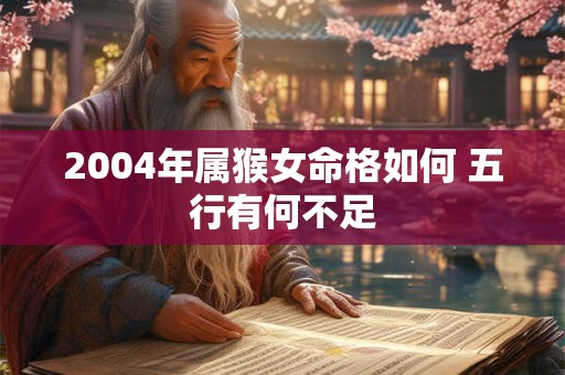 2004年属猴女命格如何 五行有何不足