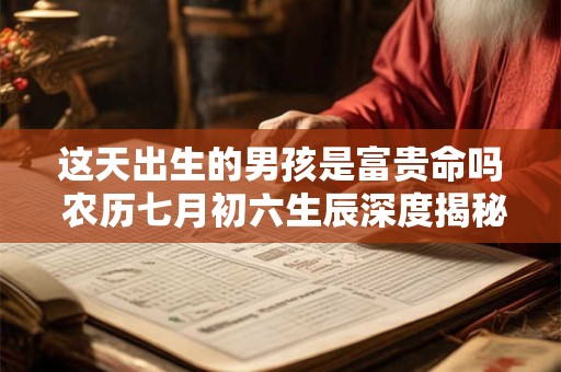 详细阅读:这天出生的男孩是富贵命吗 农历七月初六生辰深度揭秘 这天出生的男孩是富贵命吗 农历七月初六生辰深度揭秘