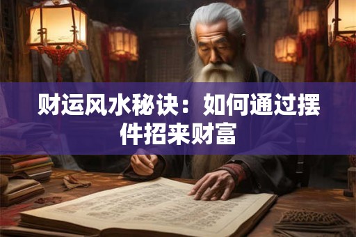 财运风水秘诀：如何通过摆件招来财富