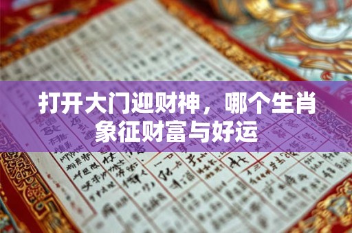打开大门迎财神，哪个生肖象征财富与好运