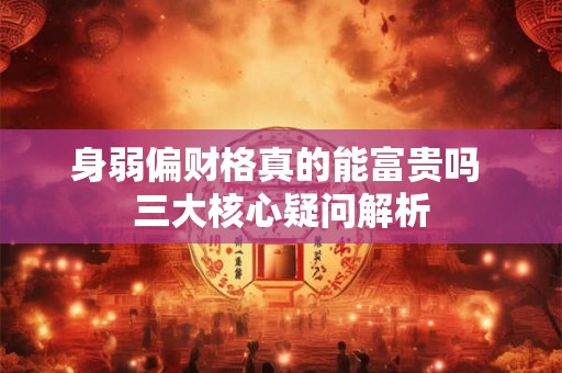 身弱偏财格真的能富贵吗 三大核心疑问解析